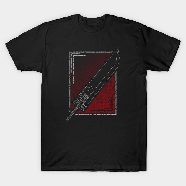 Buster Sword Outlined T-Shirt by FakieNosegrob00